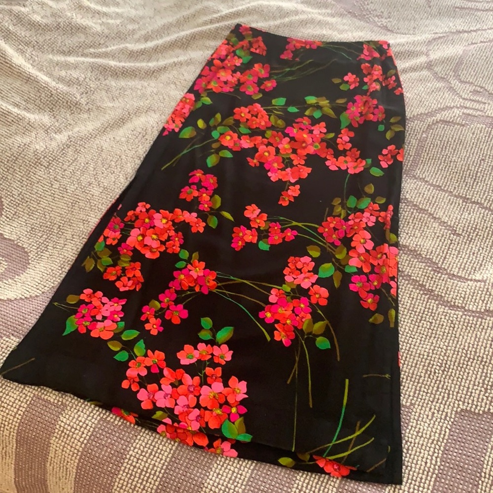 Vintage flower A-line skirt